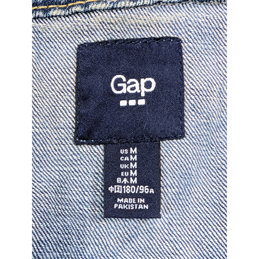 Gap Mens Bleach Light Wash Denim Trucker Jacket Medium 100% Cotton 339949-00 - Picture 2 of 8